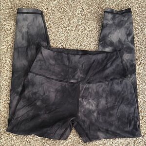 Zyia Black and Gray Tie-Dye Leggings